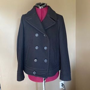 GAP Black Wool Pea Coat (Size L)
